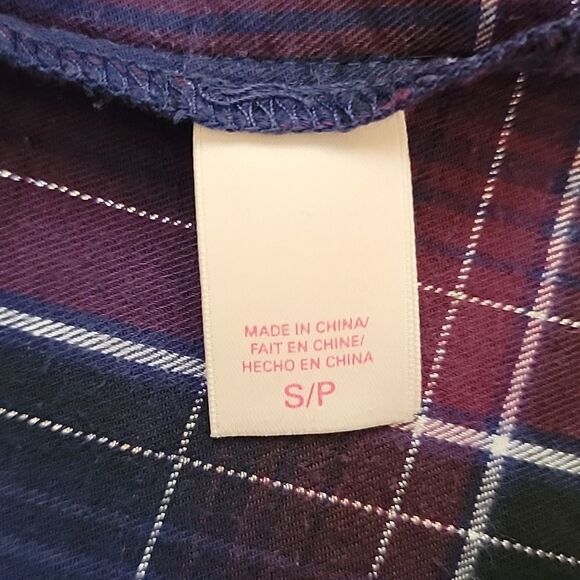 Victoria's Secret flannel button down sleepwear Size SP - Picture 9 of 12